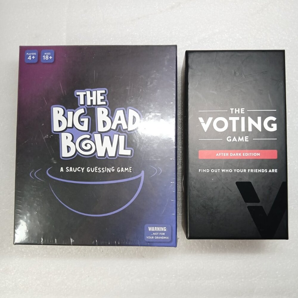 The Voting Game After Dark + Big Bad Bowl Adult Party Games Bundle New Sealed!